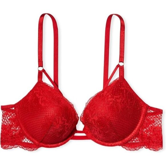 Victoria's Secret Push Up BraPadded, Plunge Neckline, Lace Bra Very Sexy 32C NWT - Picture 3 of 4